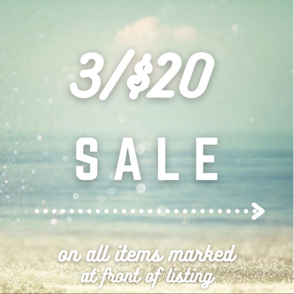 3/$20 SALE ON MARKED ITEMS - Picture 1 of 1